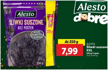 Śliwki suszone - Alesto - Lidl - 7.99 zł - od 12.12.2024 do 15.12.2024