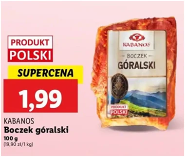 Boczek - góralski - Kabanos - Lidl - 19.9 zł - od 12.12.2024 do 15.12.2024