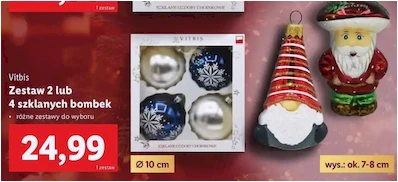 Bombki szklane - dekerowane 10 cm - Vitbis - Lidl - 24.99 zł - od 05.12.2024 do 07.12.2024