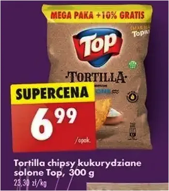 Tortilla chipsy - solone - Top - Biedronka - 6.99 zł - od 27.12.2024 do 02.01.2025