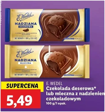 Czekolada deserowa - nadziana - E. Wedel - Lidl - 5.49 zł - od 12.12.2024 do 15.12.2024