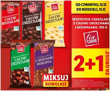 Czekolada mleczna - z orzechami nerkowca - Fin Carre - Lidl - 0 zł - od 12.12.2024 do 15.12.2024