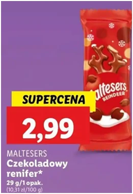 Czekoladowy renifer - miętowy - Maltesers - Lidl - 2.99 zł - od 12.12.2024 do 15.12.2024