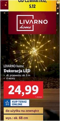 Dekoracja led - 68 cm - Livarno Home - Lidl - 24.99 zł - od 05.12.2024 do 07.12.2024