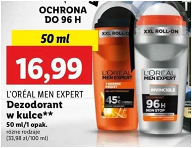 Dezodorant - 96 h sport - L'oreal Men Expert Invincible - Lidl - 16.99 zł - od 12.12.2024 do 15.12.2024