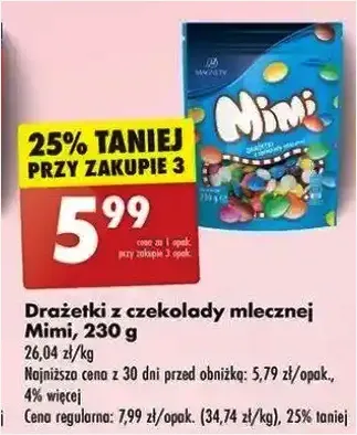 Drażetki z czekolady mlecznej - Mimi - Biedronka - 5.99 zł - od 27.12.2024 do 02.01.2025