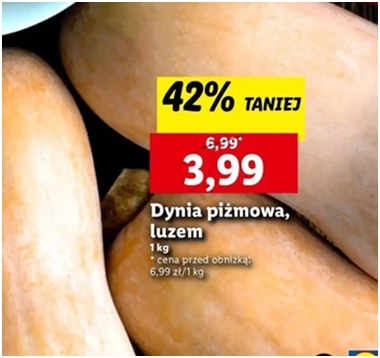 Dynia - piżmowa - Lidl - 3.99 zł - od 12.12.2024 do 15.12.2024