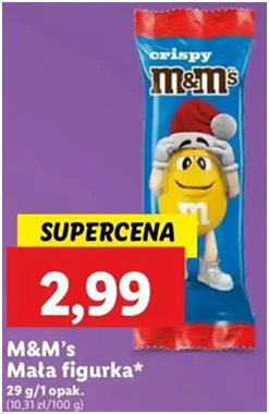 Figrurka czekoladowa - mikołaj - M&M's - Lidl - 2.99 zł - od 12.12.2024 do 15.12.2024