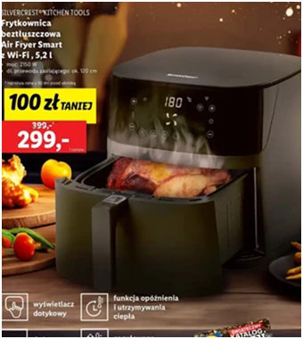 Frytkownica - beztłuszczowa air fryer smart 5.2 l - Silvercrest - Lidl - 299 zł - od 12.12.2024 do 15.12.2024