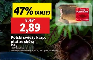 Karp - płat ze skórą - Lidl - 28.9 zł - od 12.12.2024 do 15.12.2024