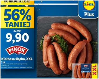 Kiełbasa - śląska - Pikok - Lidl - 9.9 zł - od 12.12.2024 do 15.12.2024