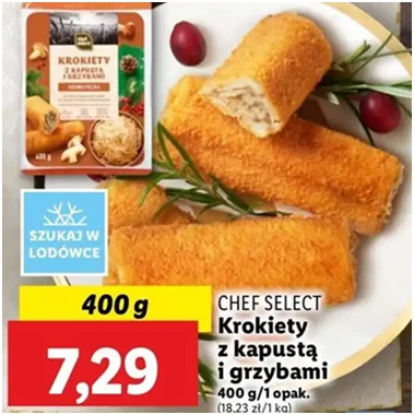 Krokiety - z kapustą i grzybami - Chef Select - Lidl - 7.29 zł - od 12.12.2024 do 15.12.2024