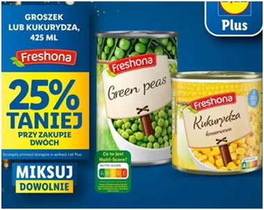 Kukurydza konserwowa - słodka - Freshona - Lidl - 0 zł - od 12.12.2024 do 15.12.2024