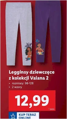 Legginsy dziewczęce - Lidl - 12.99 zł - od 02.12.2024 do 07.12.2024