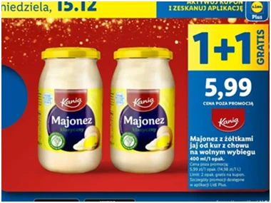 Majonez - klasyczny - Kania - Lidl - 3 zł - od 15.12.2024 do 15.12.2024