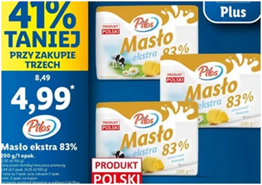 Masło ekstra - 83% - Pilos - Lidl - 8.49 zł - od 13.12.2024 do 13.12.2024