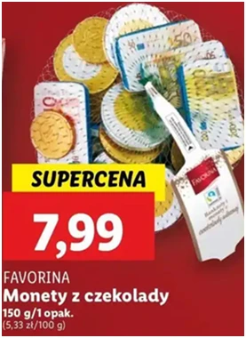 Monety - z czekolady - Favorina - Lidl - 7.99 zł - od 12.12.2024 do 15.12.2024