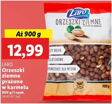 Orzechy ziemne - w karmelu - Laro - Lidl - 12.99 zł - od 12.12.2024 do 15.12.2024