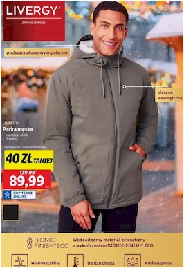 Parka męska - Lidl - 89.99 zł - od 02.12.2024 do 07.12.2024