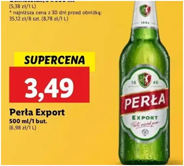 Piwo - Perła Export - Lidl - 3.49 zł - od 12.12.2024 do 15.12.2024