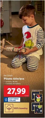 Piżama dziecięca - the grinch rozm. 98-140 - Lidl - 27.99 zł - od 05.12.2024 do 07.12.2024