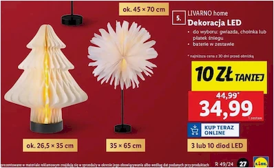 Płatek śniegu led - Livarno Home - Lidl - 34.99 zł - od 02.12.2024 do 07.12.2024