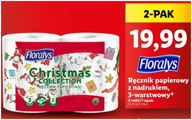 Ręcznik papierowy - z motywem świątecznym - Floralys - Lidl - 19.99 zł - od 12.12.2024 do 15.12.2024