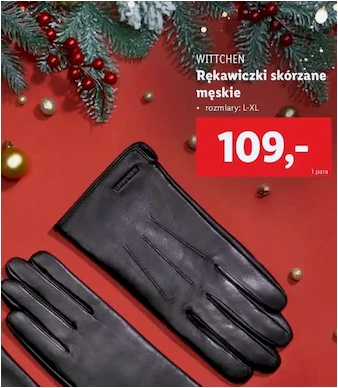 Rękawiczki męskie - skóra l-xl - Wittchen - Lidl - 109 zł - od 07.12.2024 do 07.12.2024