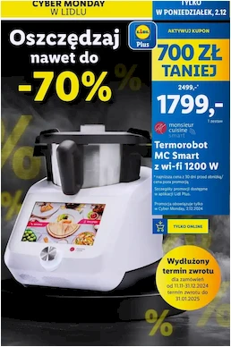 Robot gotujący - 1200 w - Monsieur Cuisine Smart - Lidl - 1799 zł - od 02.12.2024 do 02.12.2024