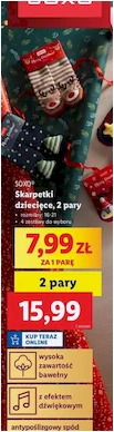 Skarpetki dziecięce - Soxo - Lidl - 15.99 zł - od 02.12.2024 do 07.12.2024