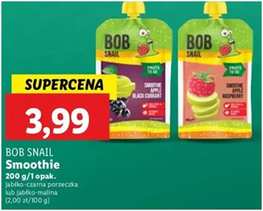 Smoothie - jabłko-malina - Bob Snail - Lidl - 3.99 zł - od 12.12.2024 do 15.12.2024