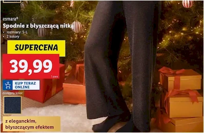 Spodnie - błyszcząca nitka - Lidl - 39.99 zł - od 02.12.2024 do 07.12.2024