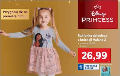 Sukienka dziecięca - Vaiana 2 - Lidl - 26.99 zł - od 02.12.2024 do 07.12.2024