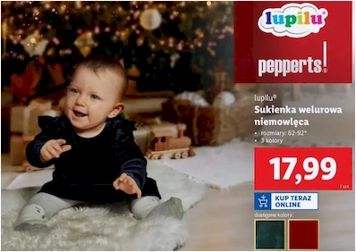 Sukienka welurowa - niemowlęca - Lidl - 17.99 zł - od 02.12.2024 do 07.12.2024