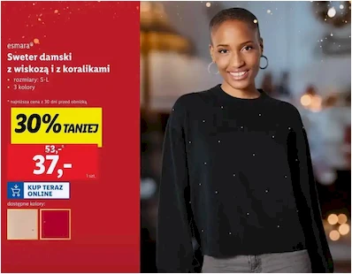 Sweter damski - Esmara - Lidl - 37 zł - od 02.12.2024 do 07.12.2024