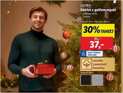 Sweter męski - Livergy - Lidl - 37 zł - od 02.12.2024 do 07.12.2024