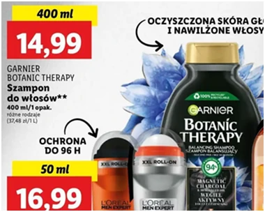 Szampon do włosów - aktywny węgiel - Garnier Botanic Therapy - Lidl - 14.99 zł - od 12.12.2024 do 15.12.2024