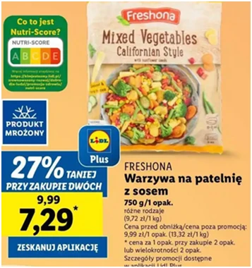 Warzywa na patelnię - kalifornijskie - Freshona - Lidl - 7.29 zł - od 12.12.2024 do 15.12.2024