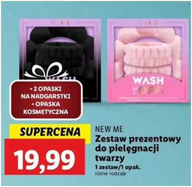 Zestaw w pudełku - opaska kosmetyczna + 2 opaski na nadgarstki - Newme - Lidl - 19.99 zł - od 12.12.2024 do 15.12.2024