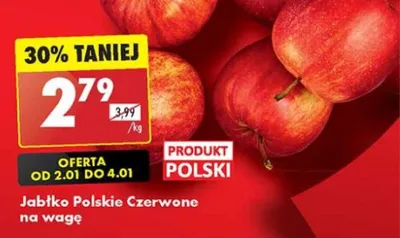 Jabłko Polskie Czerwone na wagę - Biedronka - 2.79 zł - od 02.01.2025 do 04.01.2025