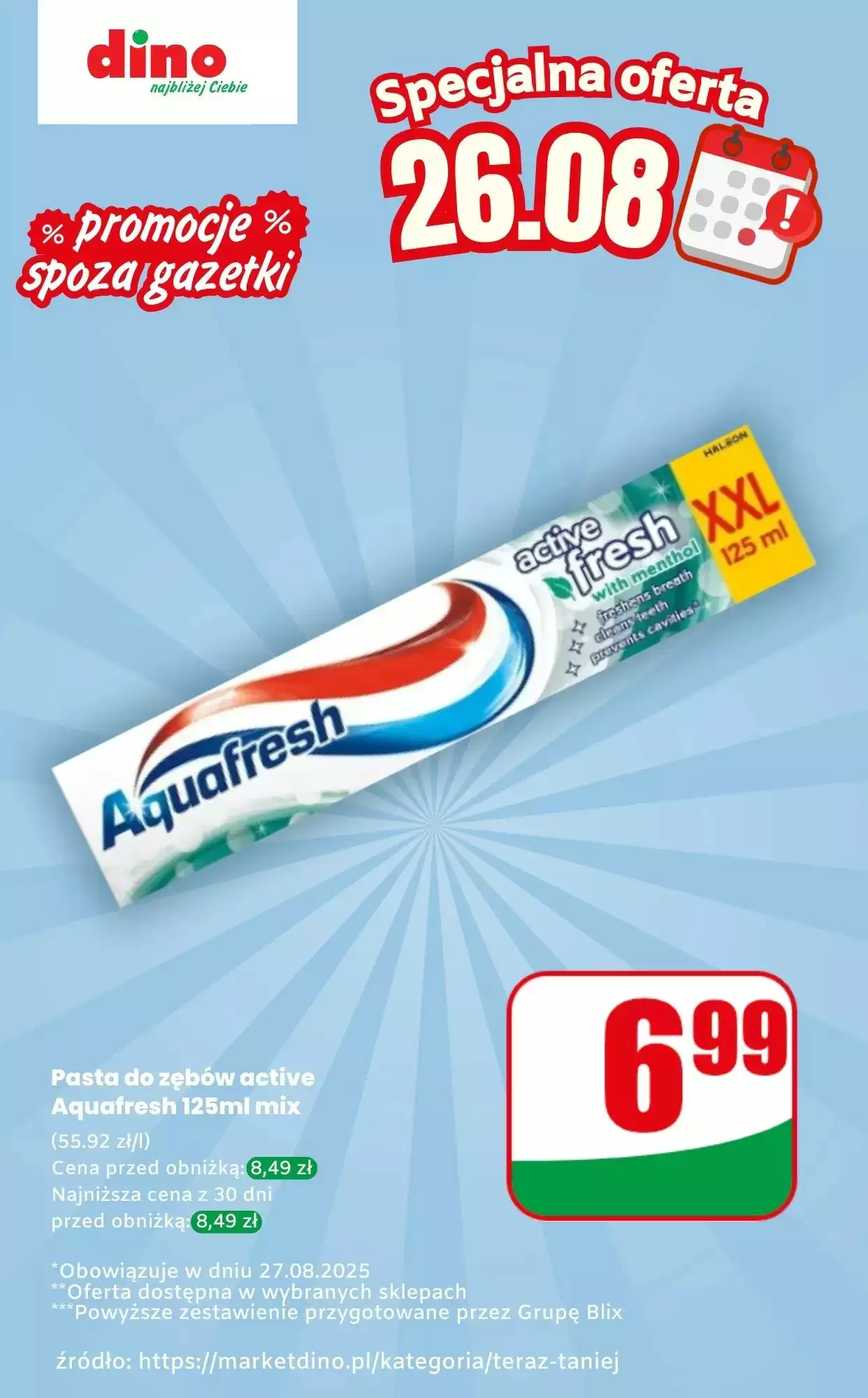 Gazetka Dino od 26.08.2025 do 26.08.2025