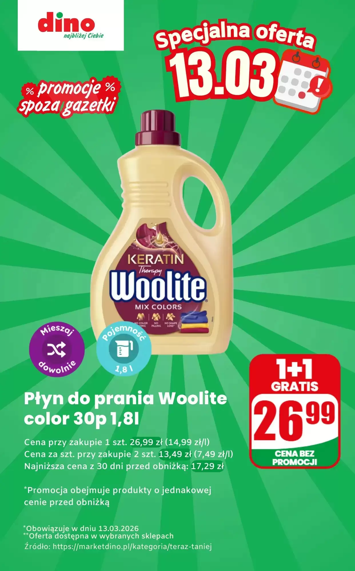 Gazetka Dino od 13.03.2026 do 13.03.2026