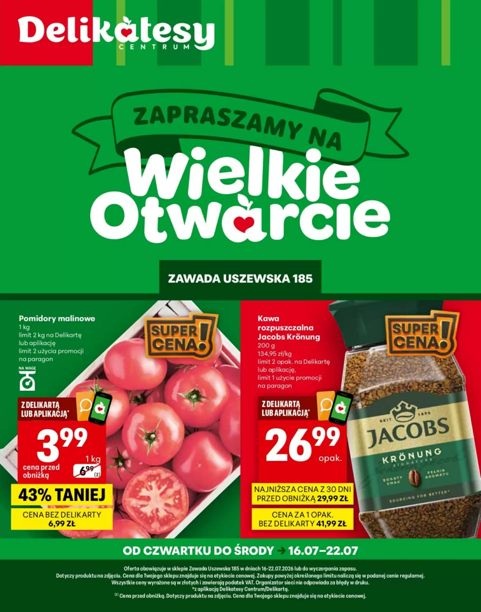Gazetka Delikatesy Centrum od 16.07.2026 do 22.07.2026
